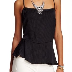 Free People Cami Top Sateen Dobby Peplum Camisole